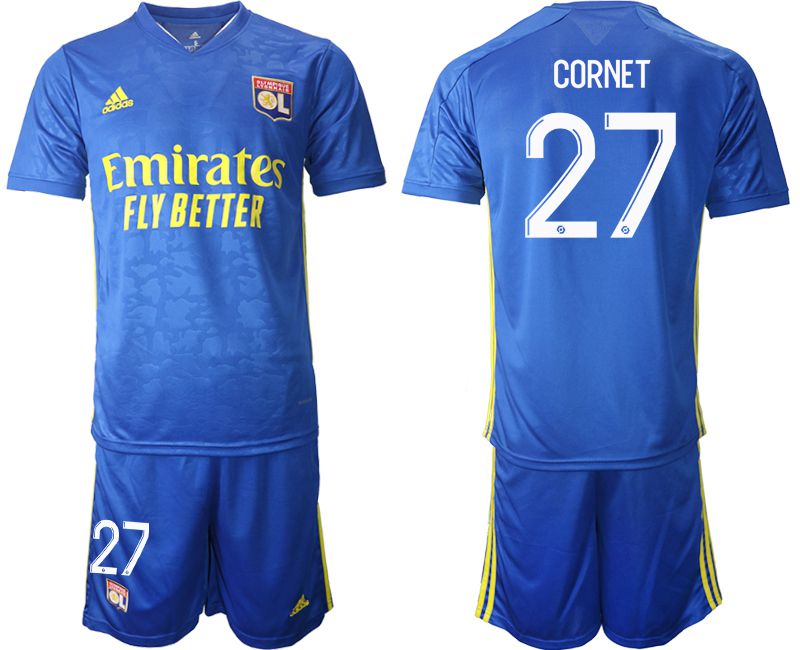 Men 2020-2021 club Olympique Lyonnais away #27 blue Soccer Jerseys->other club jersey->Soccer Club Jersey